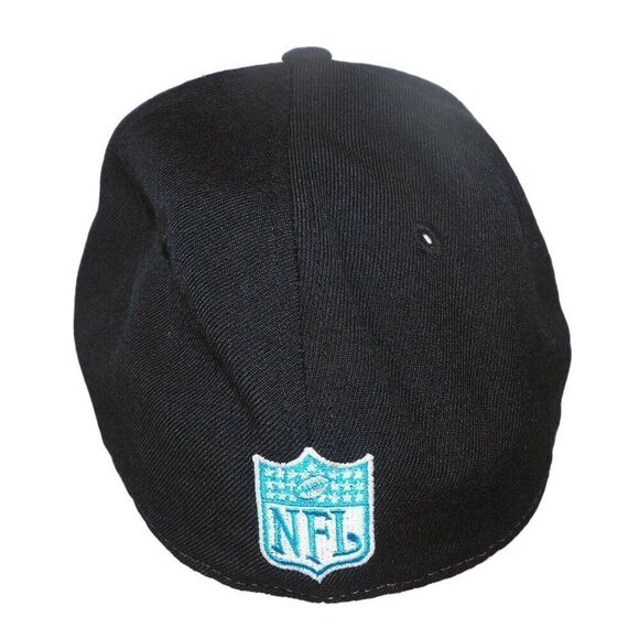 Reebok Vintage Jacksonville Jaguars Large Logo Fitted NFL Hat Black / Multicolor - Picture 3 of 10